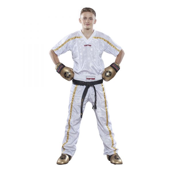 Top Ten Kickboxhose Mesh Weiß-Gold