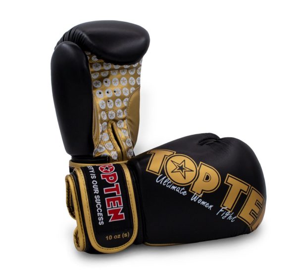 TOP TEN Boxhandschuhe Woman für Frauen Schwarz-Gold