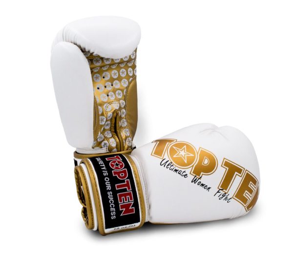 TOP TEN Boxhandschuhe Woman für Frauen Weiß-Gold