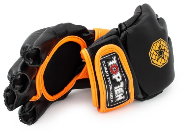 TOP TEN MMA Handschuhe Striking C-Type Schwarz-Orange