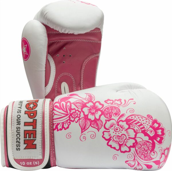 TOP TEN Boxhandschuhe Ultimate Woman Fight für Frauen Weiß-Pink